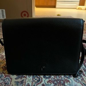 Dagne Dover Crossbody Leather Bag in Black